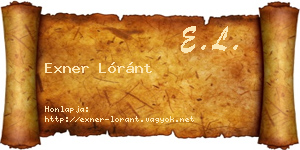 Exner Lóránt névjegykártya