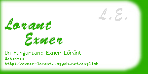 lorant exner business card