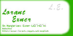 lorant exner business card